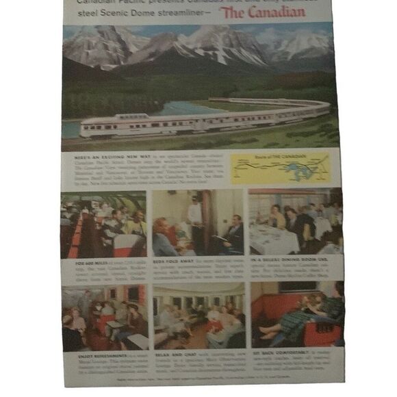 Vintage 1955 Canadian Pacific Presents The Canadian Ad Advertisement - Picture 2 of 4
